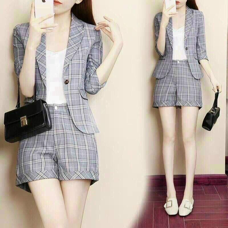 Set Vest Đùi Caro 3 Món - VN49